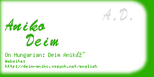 aniko deim business card